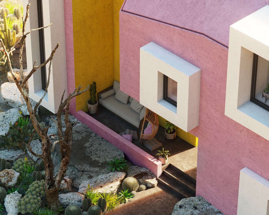 Archisearch Yellow-Pink Sonora House visualized by Davit Jilavyan & Mary Jilavyan