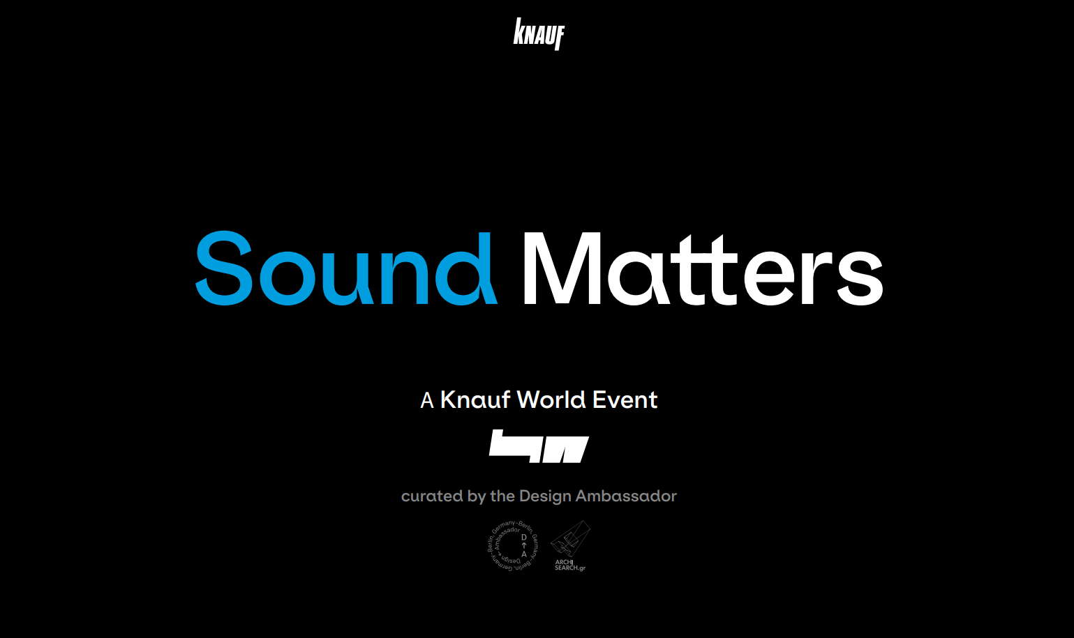 Archisearch Sound matters_Α Knauf World Event on November 9th | Curation by the Design Ambassador