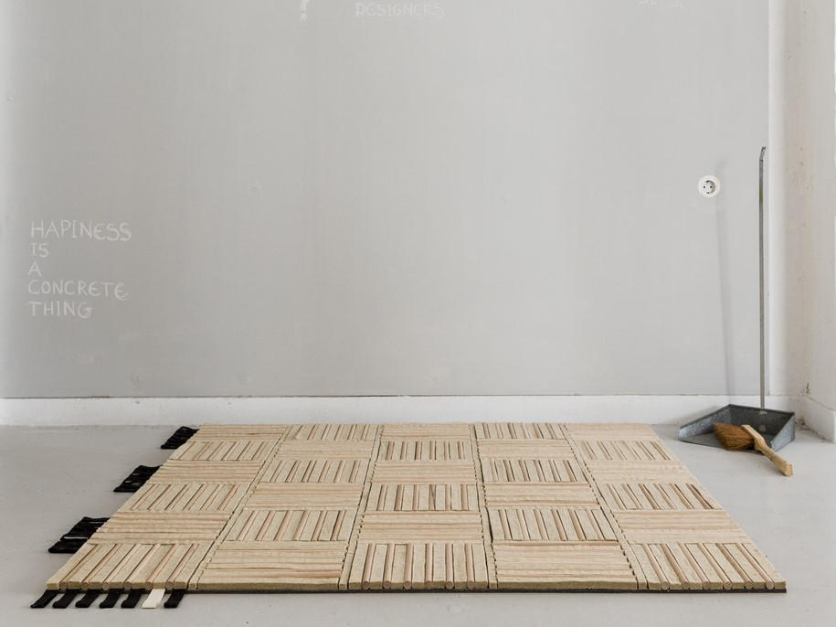 Archisearch Thessaloniki-based 157+173 Designers Released Woo(l)den Fishbone* Carpet on Indiegogo