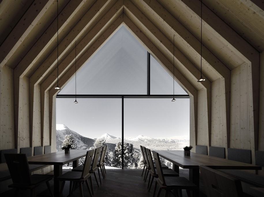 Peter Pichler Architecture, Architekt Pavol Mikolajcak,  Oberholz mountain hut, Obereggen, Südtirol, Italy, ski,  2016, competition, hut