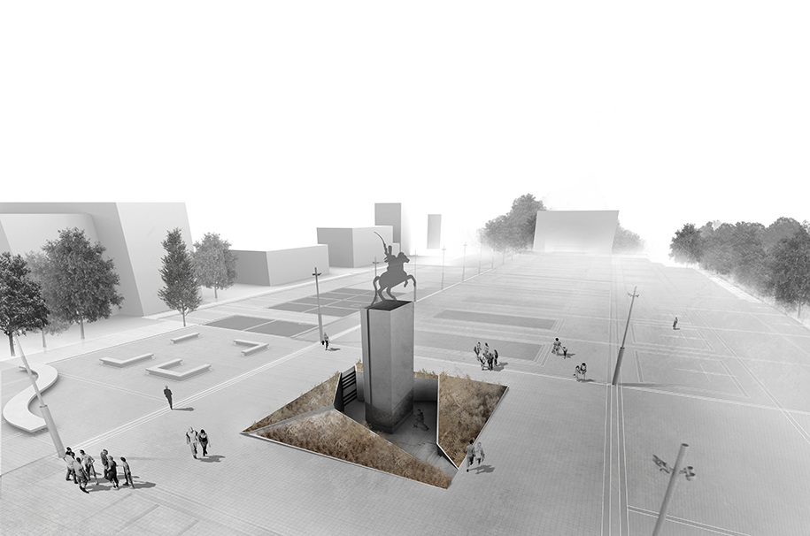 Archisearch K. Vrana, P. Gkiokas, E. Pastra and F. Sigalas win 2nd Place for the Redesign of the Base of the Statue of T. Kolokotronis in Tripoli, Greece