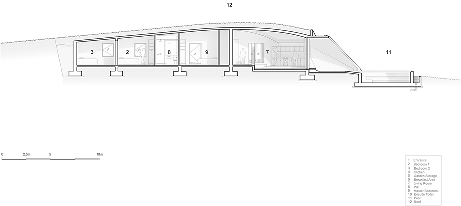 Ypsilon, olive, grove, peloponnese, villa,LASSA, architects, sarantoglou, Sweijd, roof, concrete, shape, prefabrication, section