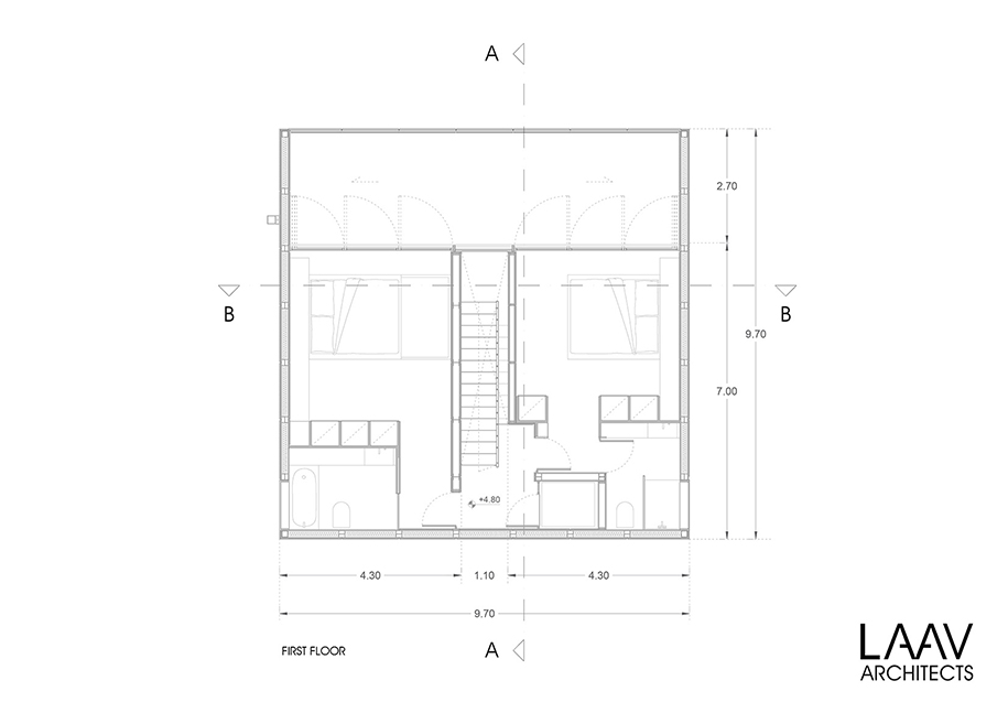 Clessidra, villa, LAAV, architects, vessel, life, cubic, pool, house, first, floor, plan