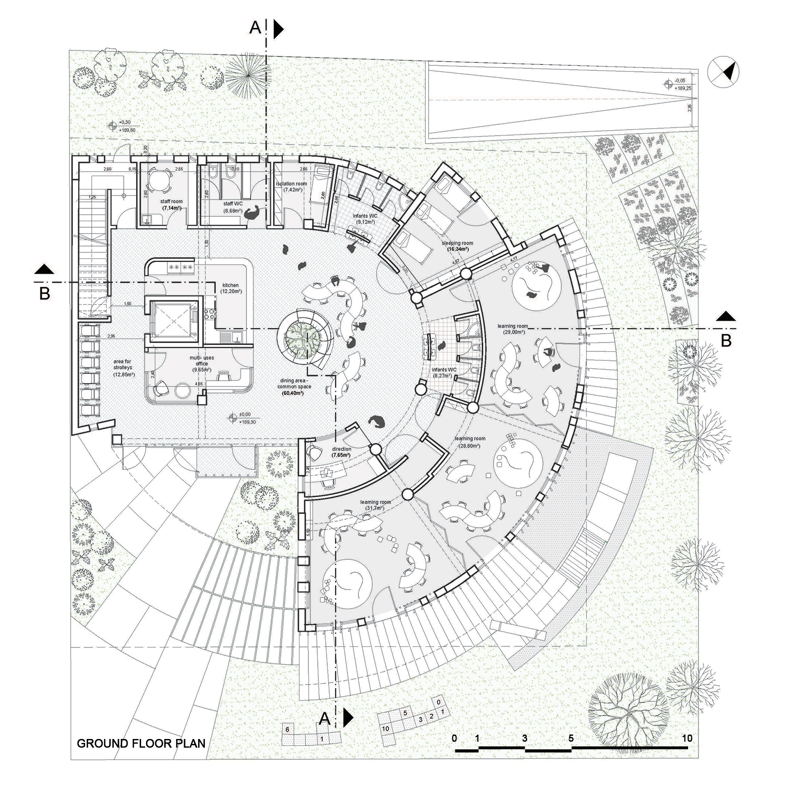 Archisearch New nursery school building of Papagos Holargos Municipality | Architectural design competition entry by architect Efi Karyoti in collaboration with: Chrysa Chatziralli, Eleni Samara, Eleni Michalakeli