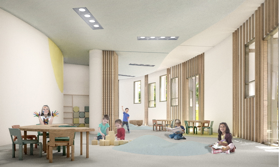 Archisearch New nursery school building of Papagos Holargos Municipality | Architectural design competition entry by architect Efi Karyoti in collaboration with: Chrysa Chatziralli, Eleni Samara, Eleni Michalakeli